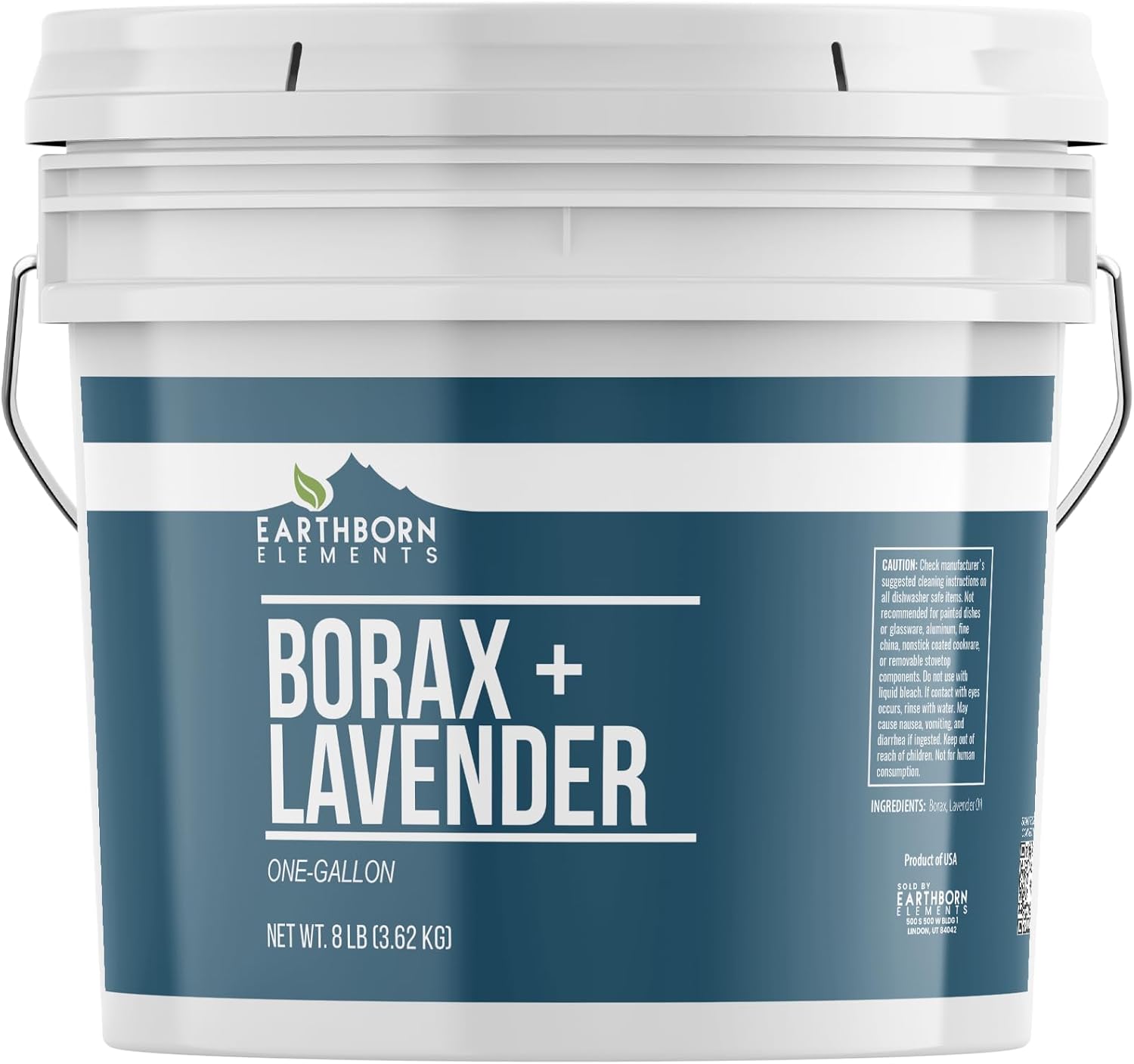 Earthborn Elements Borax with Lavender Essential Oil, 1 Gallon Bucket, Light & Refreshing Scent, Laundry Additive