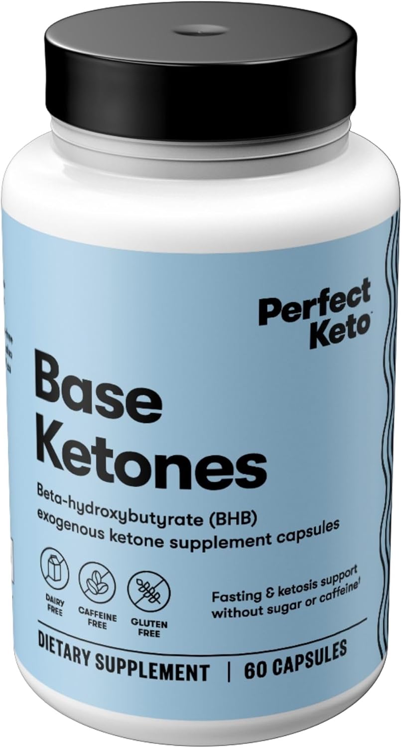 Perfect Keto BHB Exogenous Keto Capsules | Keto Pills for Ketogenic Diet Best to Support Weight Management & Energy, Focus and Ketosis Beta-Hydroxybutyrate BHB Salt Pills, 60 Count (Pack of 1)