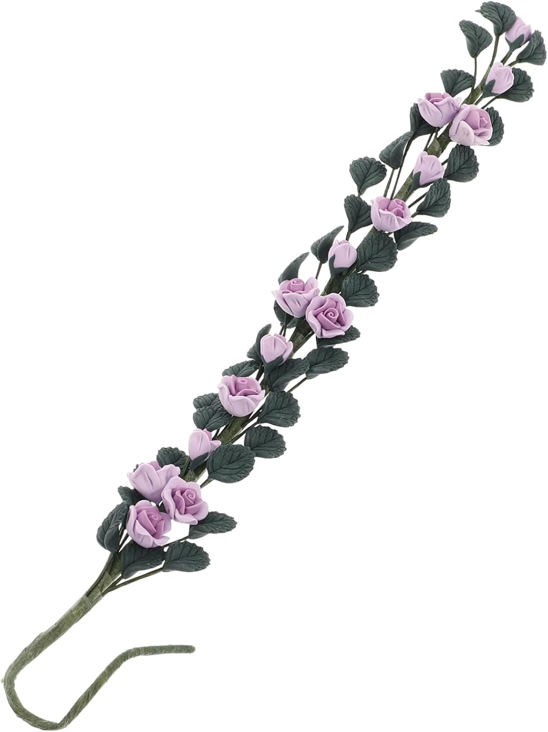 Milisten Scale Artificial Rose Vine for Dollhouse Decor Flexible Miniature Flower Garland with Lifelike Purple Blooms for Doll Houses and Mini Gardens
