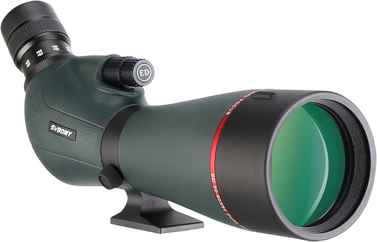Svbony SV406P ED Spotting Scopes, 20-60X80mm 1.25” Zoom Spotting Scopes with Dual Focus FMC BAK4, Spotting Scope for Birders Birding Wildlife Casual Astronomy Photography