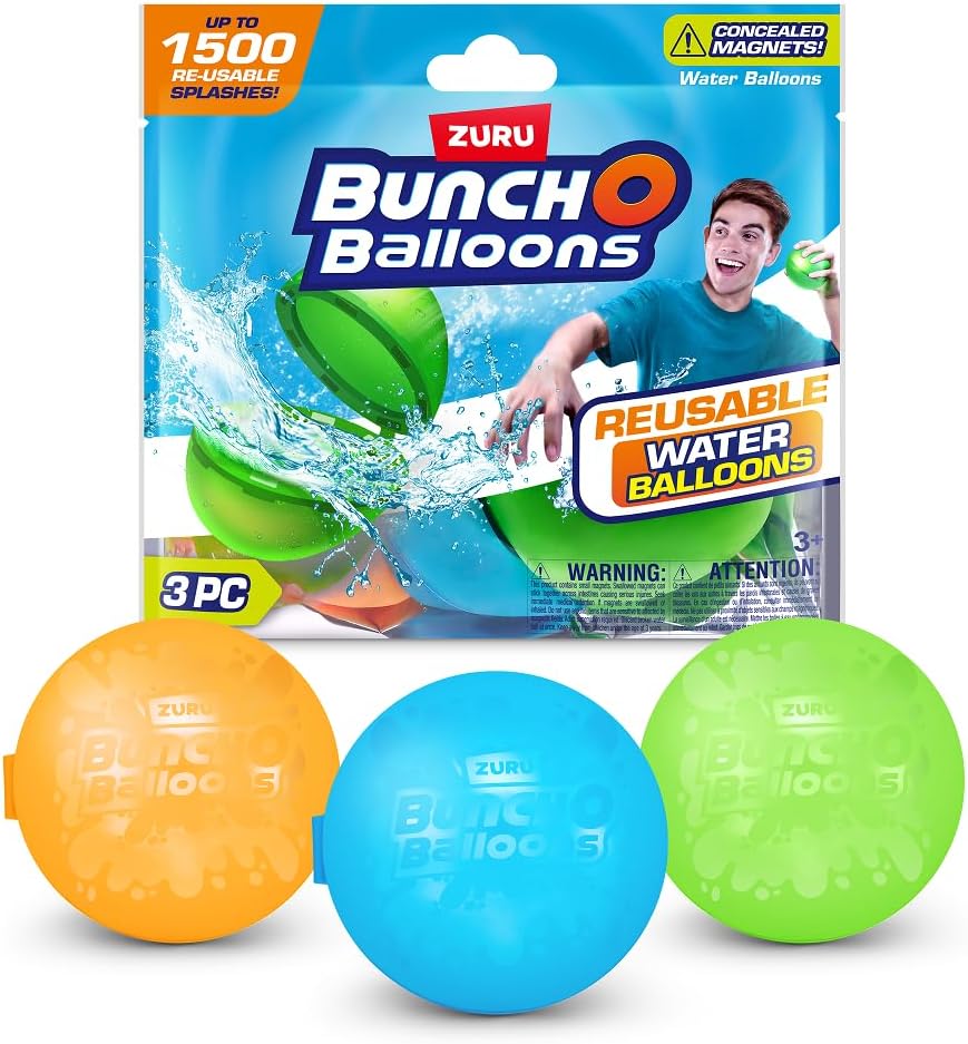 Bunch O Balloons Reusable Water Balloons, 3 Pack,for Kids, Adults (3 Pack - Asst. Colors)