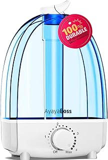Small Humidifiers for Bedroom, Ultrasonic Air Humidifiers for Home, 3.2L Cool Mist Humidifier, Auto Shut Off, 360° Nozzle for Single Room, Baby Room, Small House, Kids Nursery, Indoor Plant