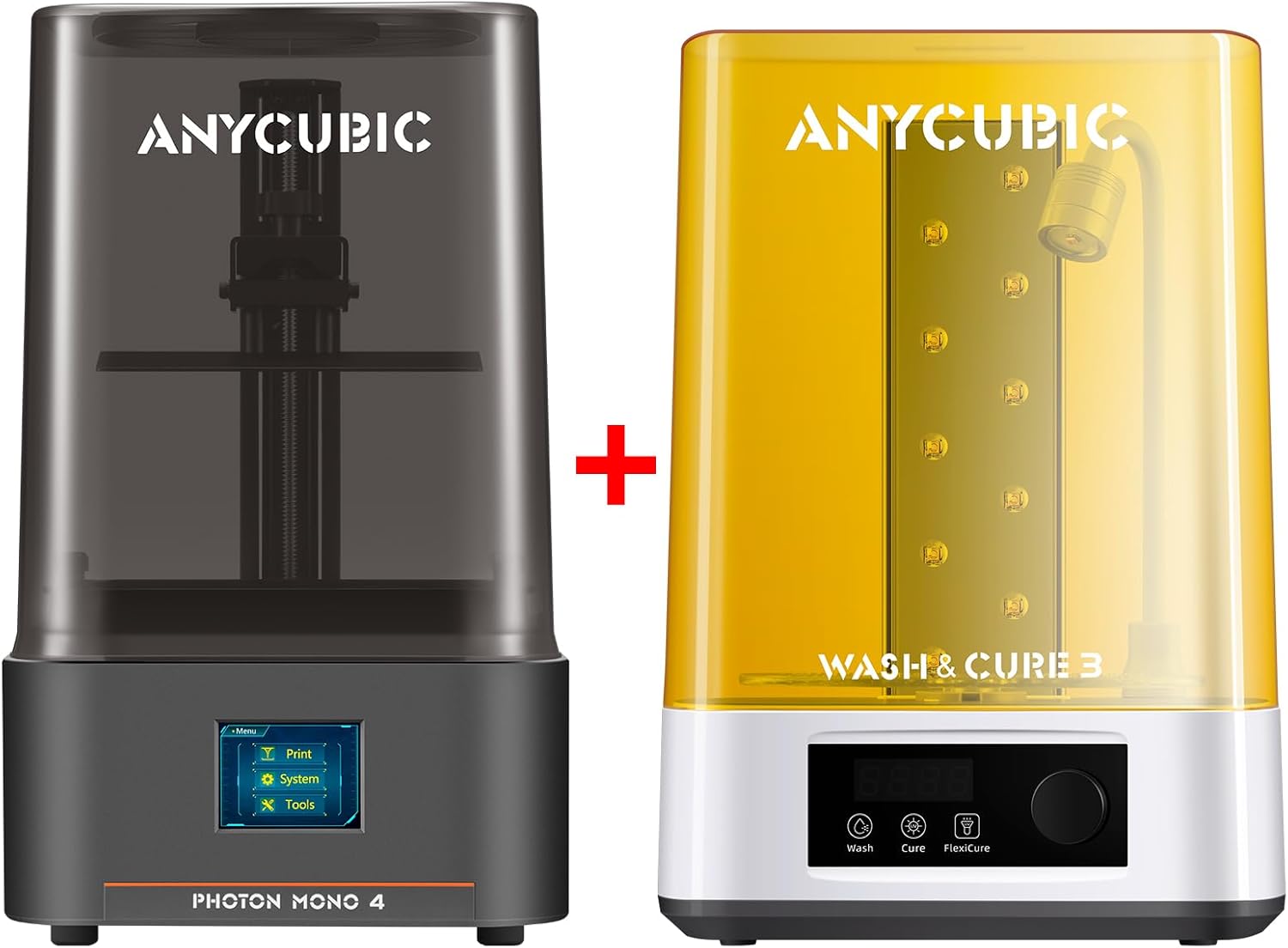 ANYCUBIC Photon Mono 4 and Wash & Cure 3.0, Resin 3D Printer Bundle