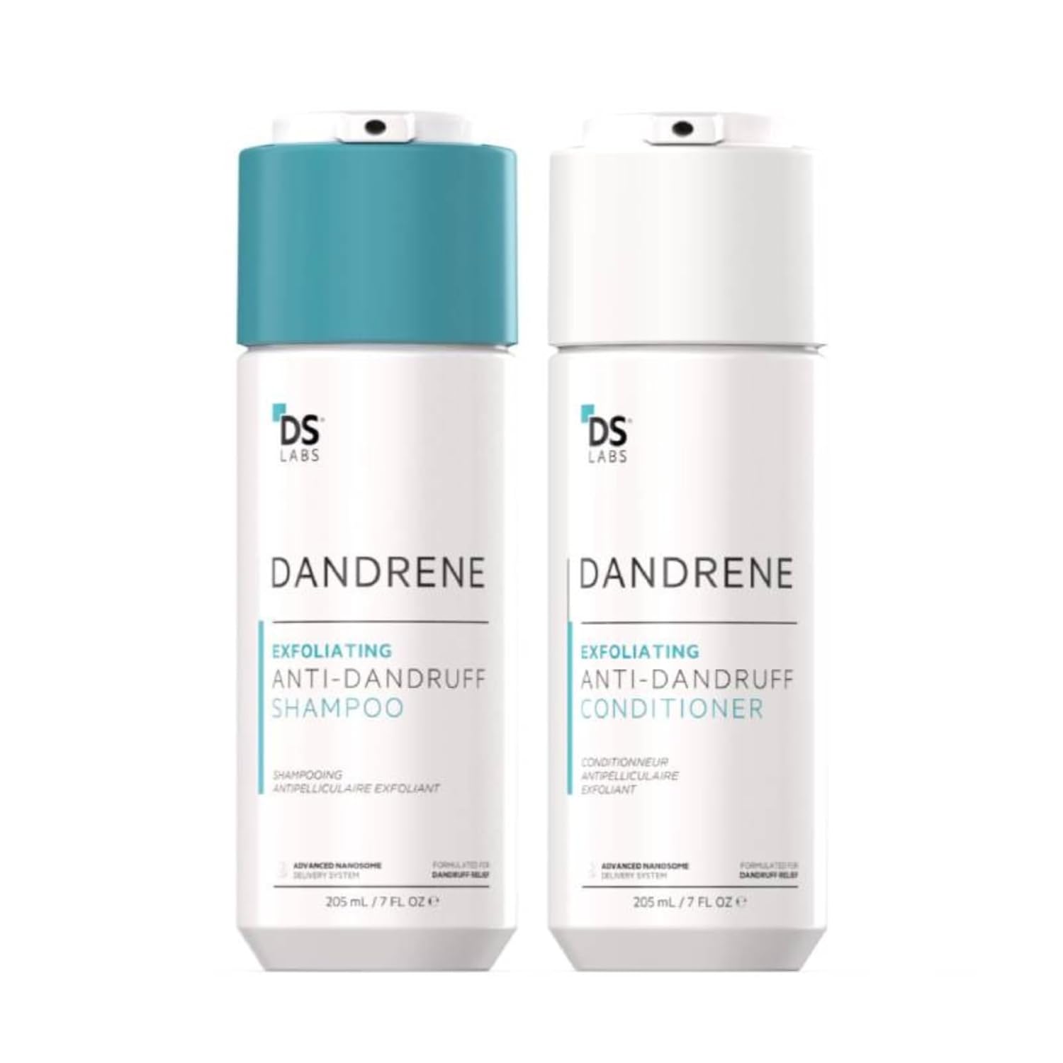 DS Labs Dandrene Dandruff Shampoo & Conditioner Kit - for Itchy, Flaky Scalp, Exfoliating Shampoo, Moisturizing Conditioner, Supports Scalp Health & Oil Control, 205mL