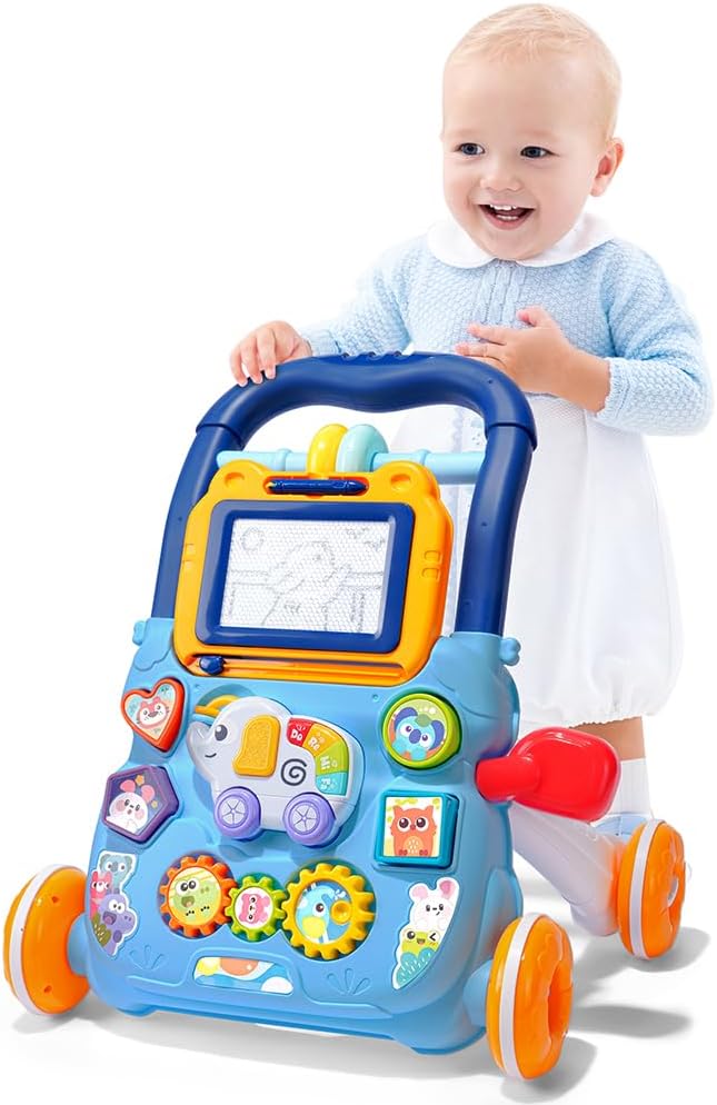 Aolso Baby Walker, Sit-to-Stand Learning Walker, Baby Entertainment Table Early Education Activity Center, Multifunctional Educational Push Toy forToddlers Boys Girls