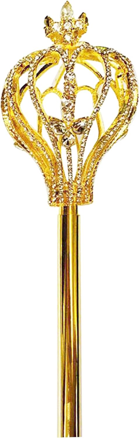 SWEETBIUTI Scepter, 20 Inch Rhinestone Scepter Wand Handhelds Princess Wand Cosplay Accessories Sceptre Props for Beauty Contest Pageant Christmas Wedding