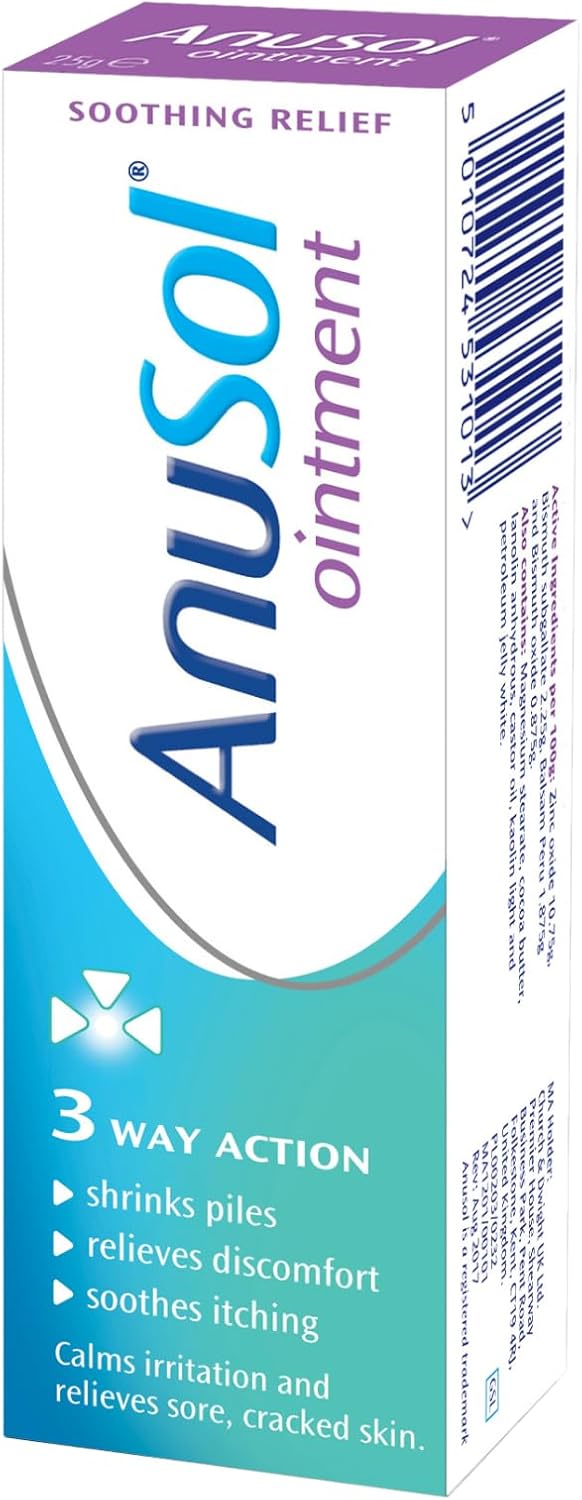 Anusol Ointment – Proven Formula Shrinks Piles, Relieves Discomfort, Soothes Itching & Lubricates – 25 g (Pack of 1)