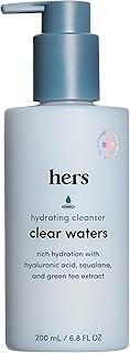 hers Clear Waters Hydrating Cleanser - Squalane Cleanser Face Wash Made for All Skin Types - Supports Skins Natural pH - Contains Hyaluronic Acid, Squalane, and Green Tea Extract - 6.8 fl Oz