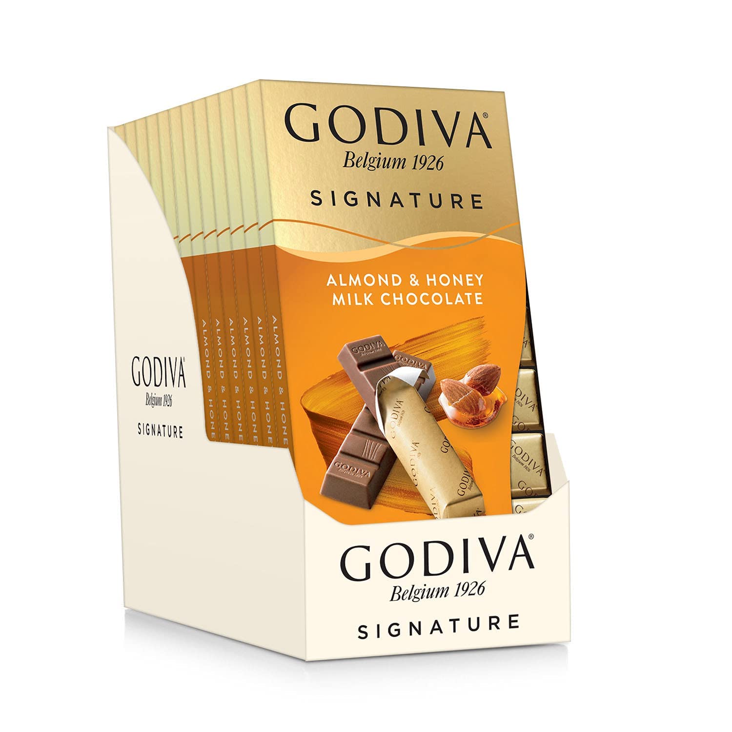 Godiva Chocolatier Signature Almond & Honey Milk Chocolate Mini Gourmet Chocolate Bar, 12-Ct. (8 pc. each)