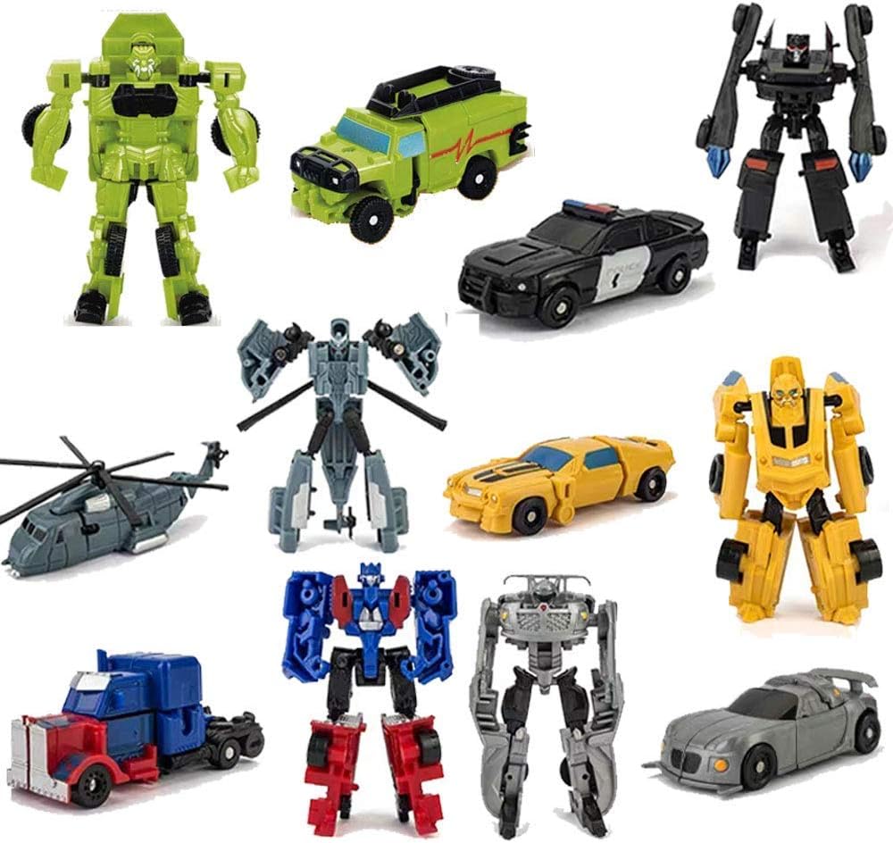 HAYUL 6 PCS Car Robot Toys, Mini Action Figure, Deformation Robot for Kids 5~12