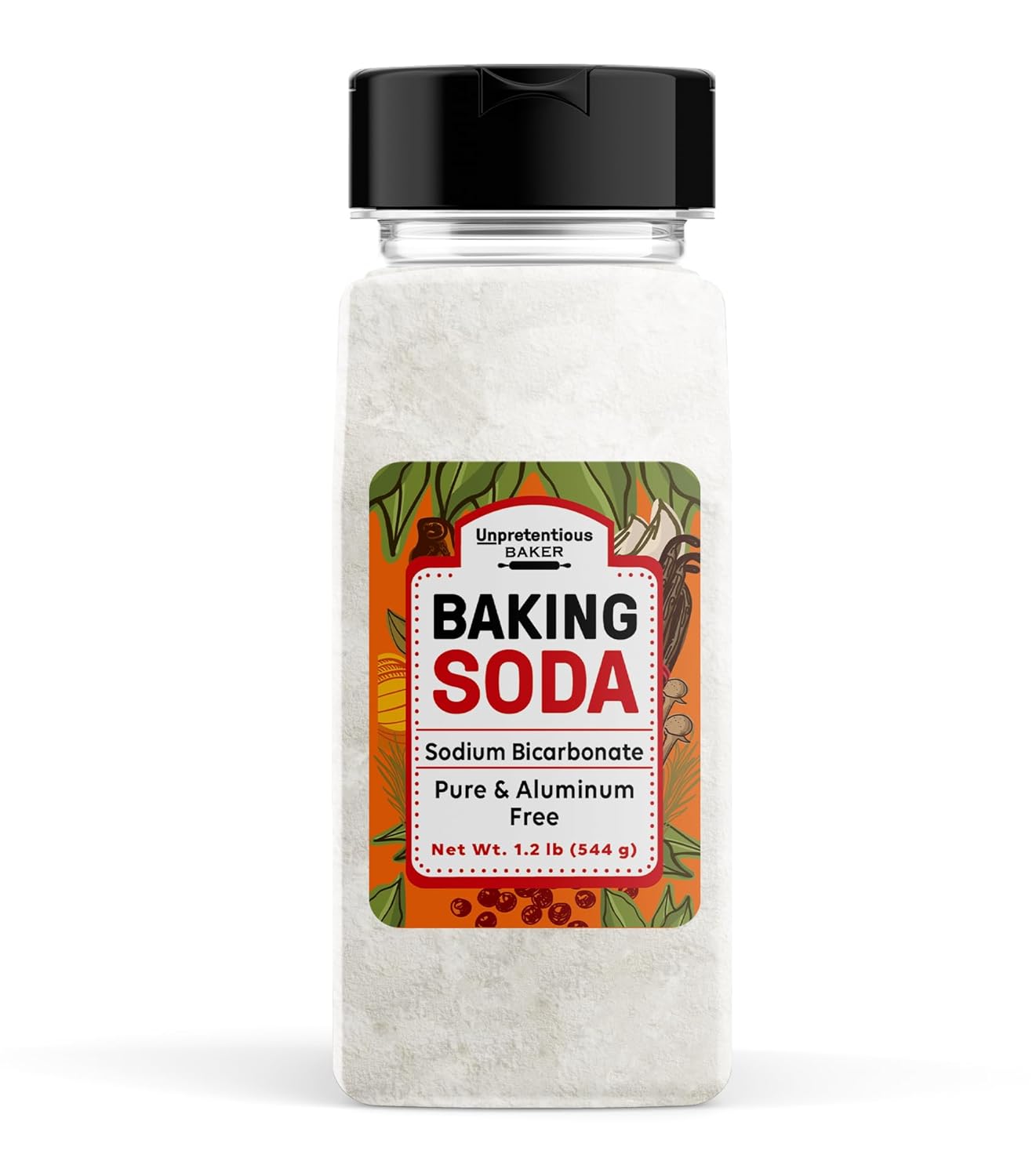 Unpretentious Baking Soda, 2 Cups, Natural Leavening Agent, Convenient Dual-Purpose Shaker Lid (19.2 Ounce)