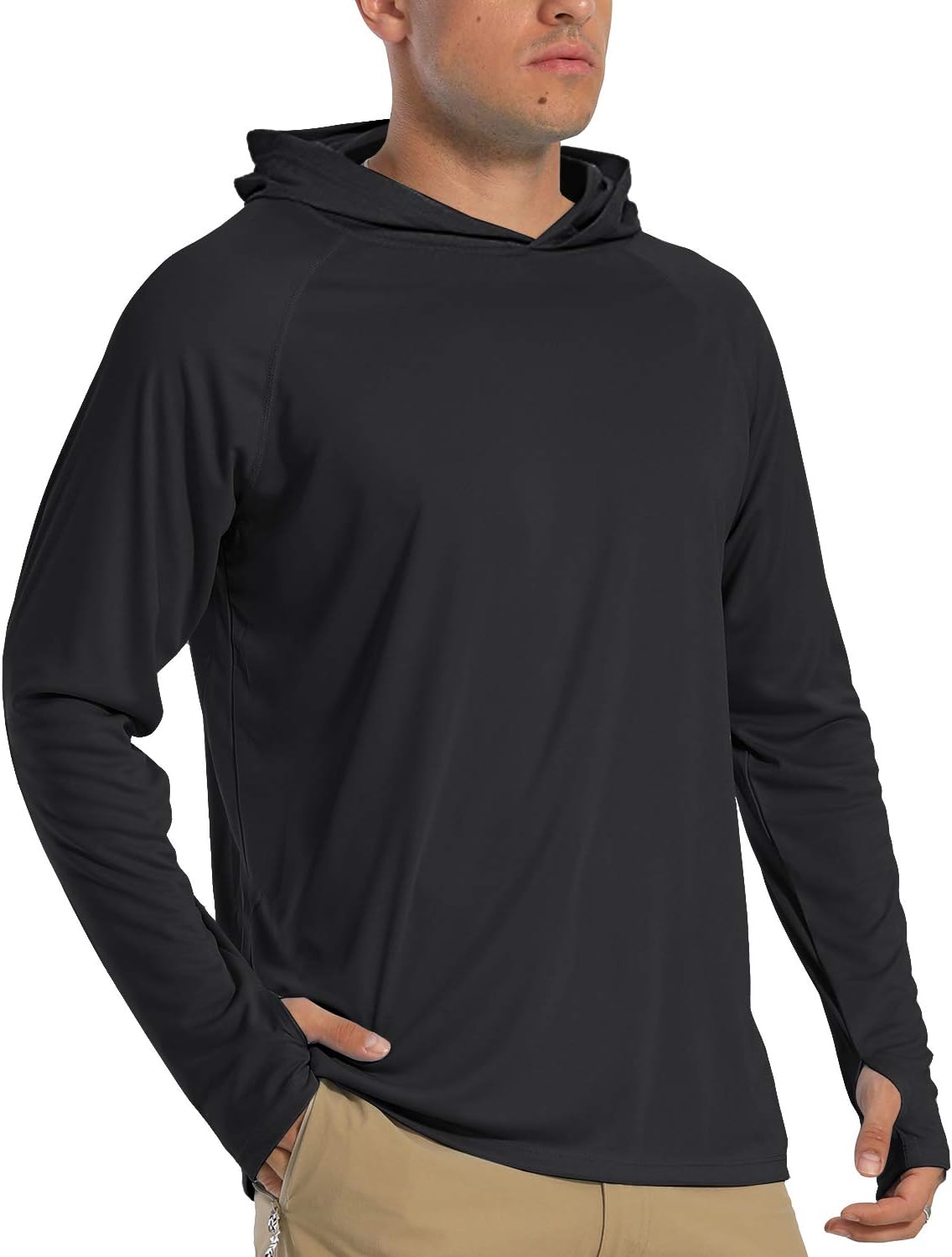 TACVASEN Men's Hoodies UPF 50+ Sun Protection Performance Long Sleeve T-Shirt Quick Dry Outdoor Hoodies