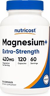 Nutricost Magnesium+ Extra Strength 420mg, 120 Capsules - 60 Servings. Magnesium Oxide and Glycinate - Non-GMO, Gluten Free, Vegan Friendly