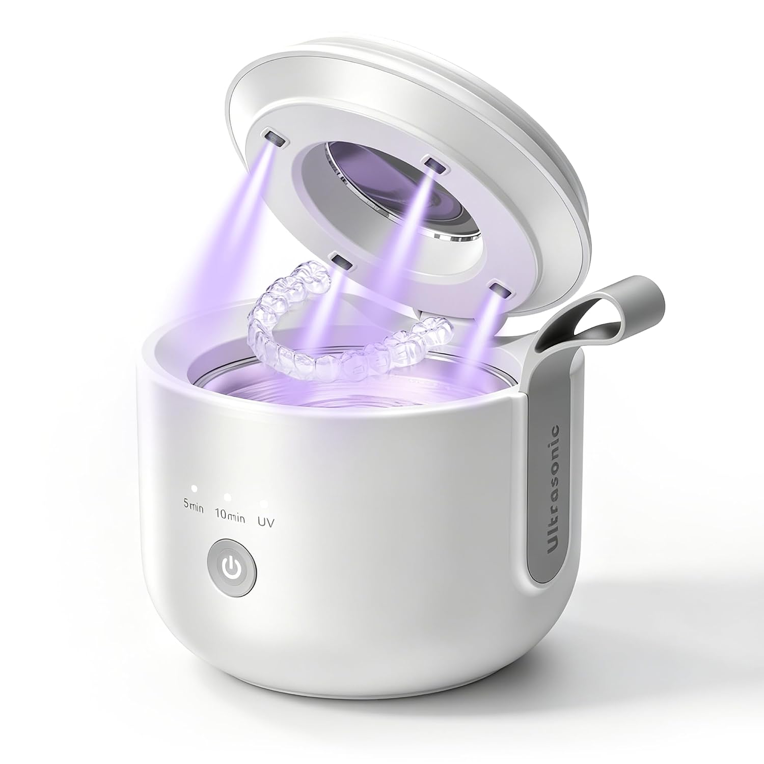 KUNPHY Ultrasonic Retainer Cleaner Machine, 48kHz Dental Cleaning Pod
