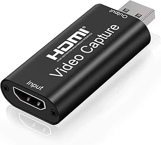 4K HDMI Video Capture Card 1080P HDMI to USB Adapter Game Audio Recorder for Streaming, Live Broadcasting, Video Recording, Teaching, Gaming