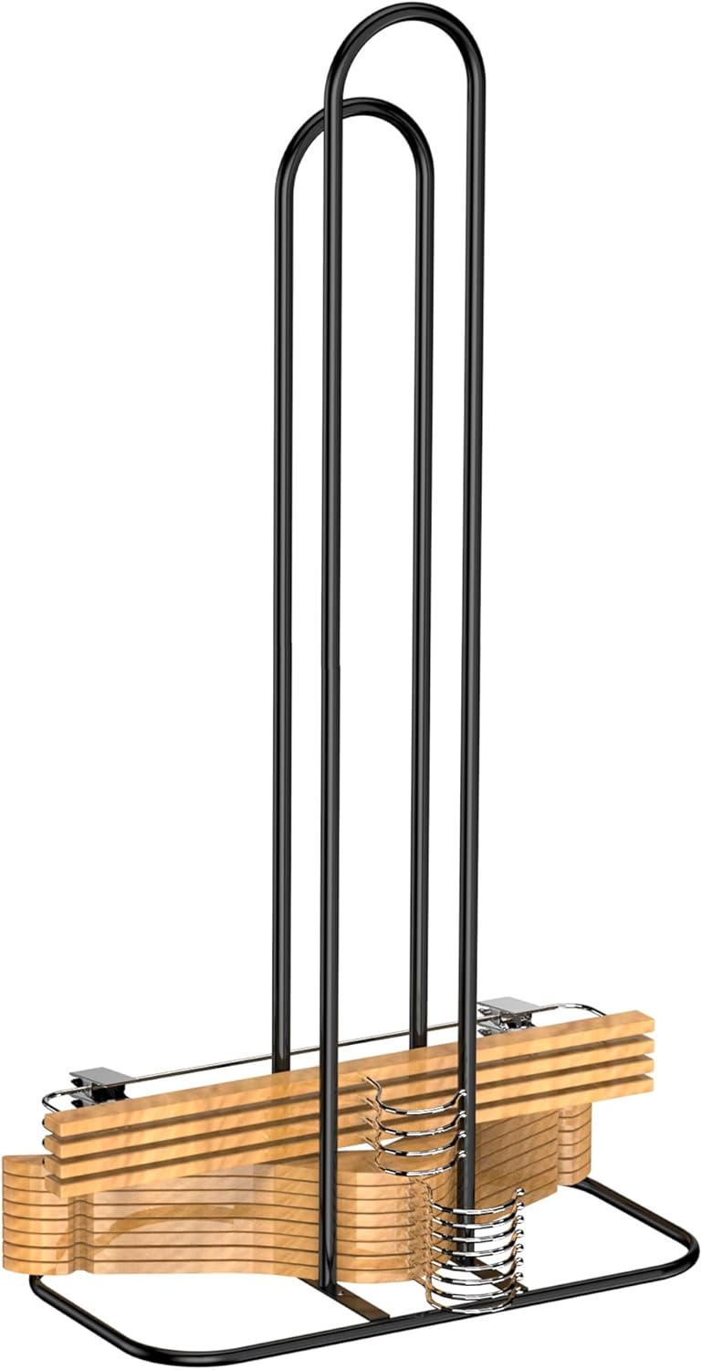 EASTTOWEST Hanger Stacker Organizer, 33 inch Height Stand, Clothes Hanger Storage Rack, Laundry Room, Black