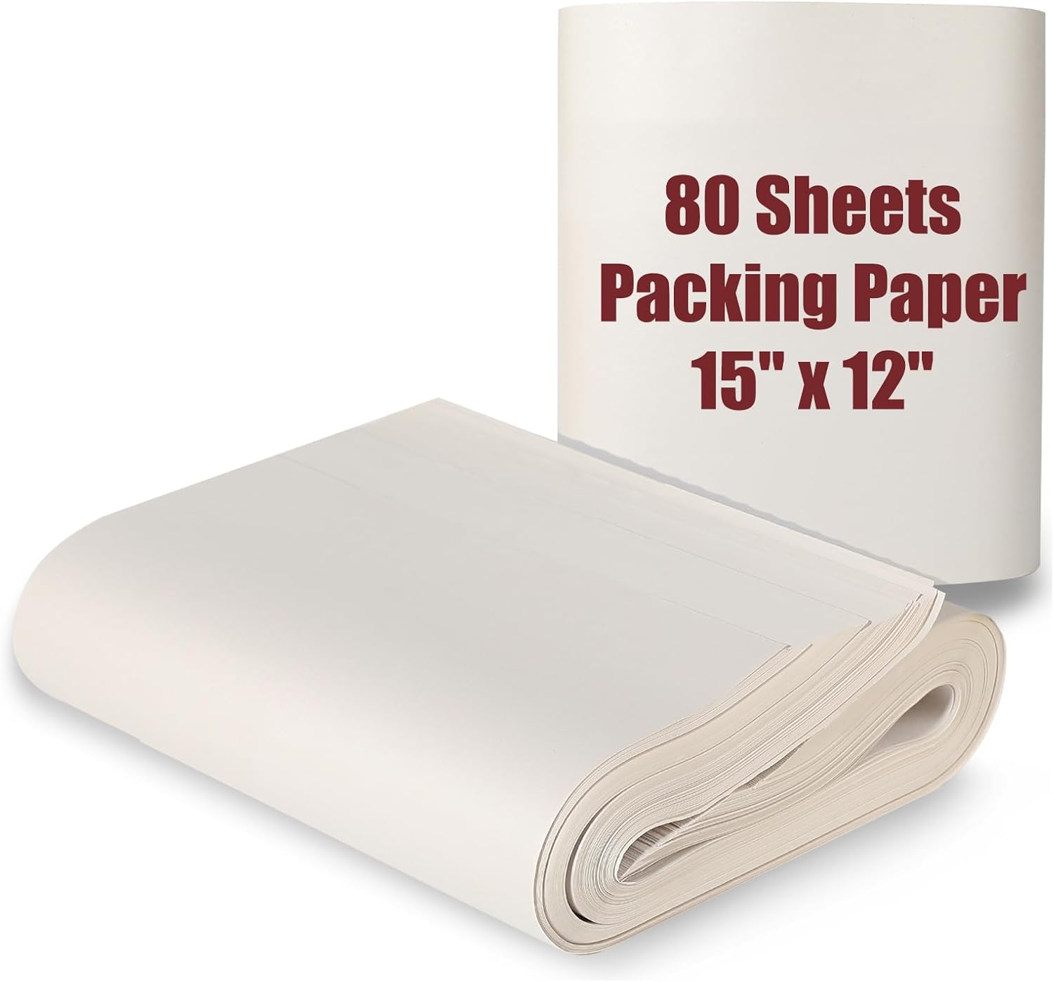 15" x 12" Packing Paper Sheets for Moving Supplies, Newsprint Paper for Moving Boxes, Wrapping Paper for Moving, Shipping, Packaging, Small Packing Box, Dishes Glasses Box Filler Materials 80 Sheets
