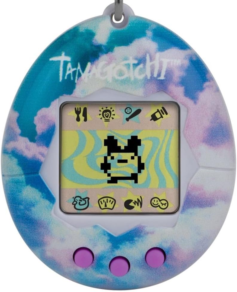 Bandai Tamagotchi Original Sky Shell | Tamagotchi Original Cyber Pet 90s Adults and Kids Toy with Chain | Retro Virtual Pets are Great Boys and Girls Toys or Gifts for Ages 8+