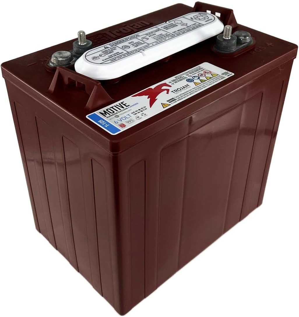 Trojan T-105 GC2 6V 225Ah Deep Cycle Flooded Lead Acid Battery