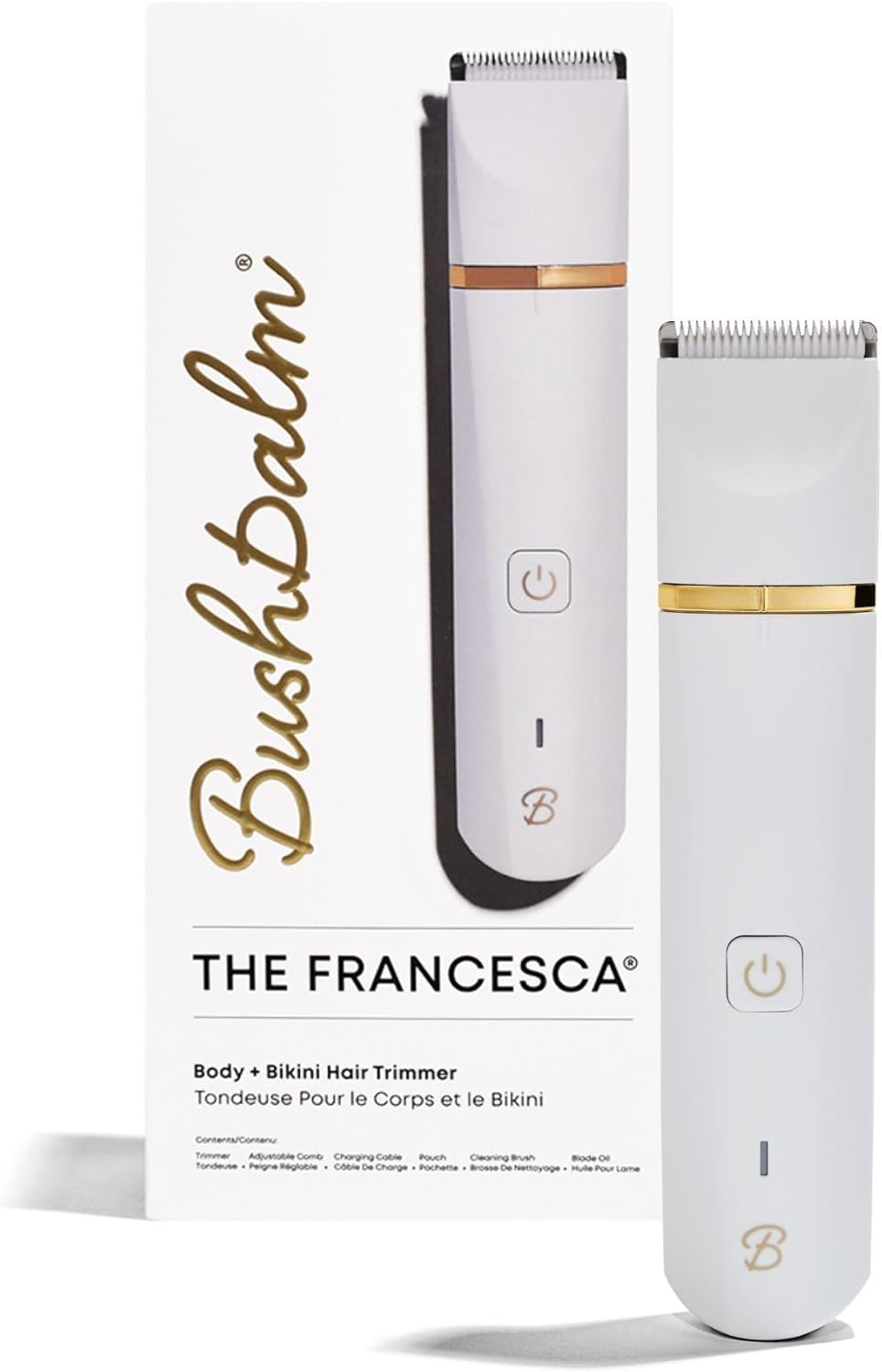 Bushbalm Electric Bikini Line Trimmer and Shaver for Close Grooming and Pre-Wax Preparation, The Francesca Bikini Trimmer