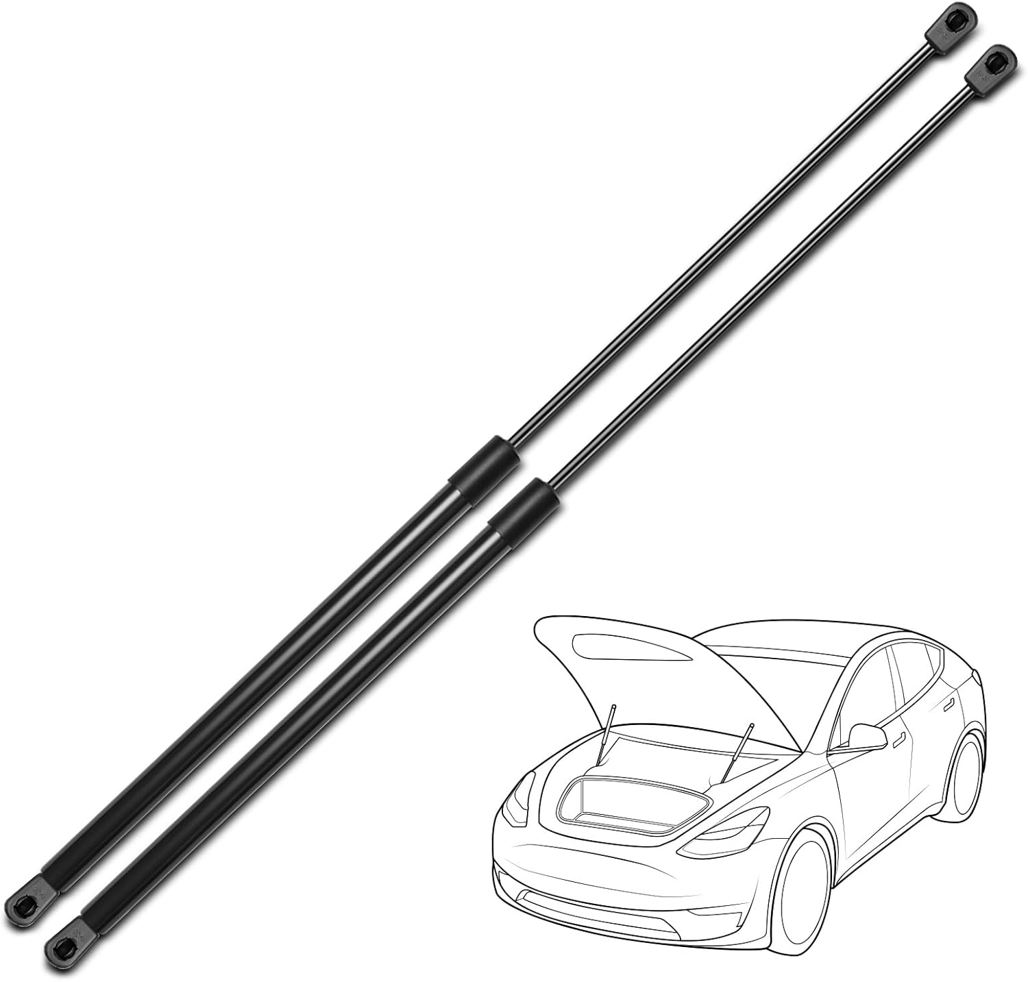 YHTAUTO 2PCS Hood Gas Struts Lift Supports Replacement for Mercedes Benz S430/S500 2000-2006, S600/S55 AMG 2001-2006, S350/S65 AMG 2006