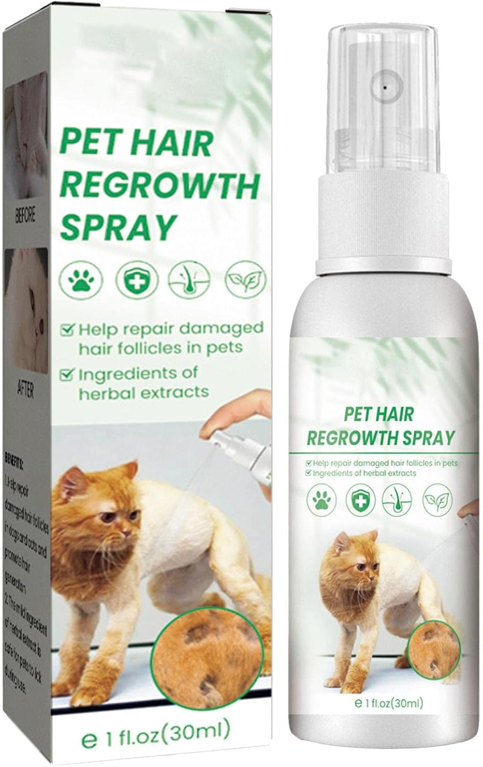 Vigcebit Dog Detangler Spray, Leave In Hair Conditioner Spray, Pet Hair Regrowth Spray For Cats & Dogs, Safe Pet Supplies, 30ml