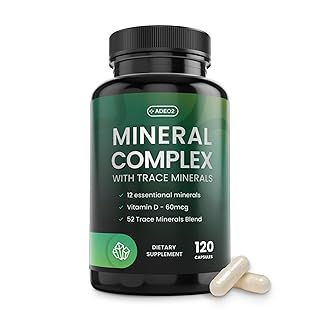 Premium Blend of 52 Trace Minerals Complex with Essential Minerals in Chelated Form – All Natural and 100% Organic - 120 Capsules - Full Spectrum Ionic Mineral Blend - Safe for Women and Men