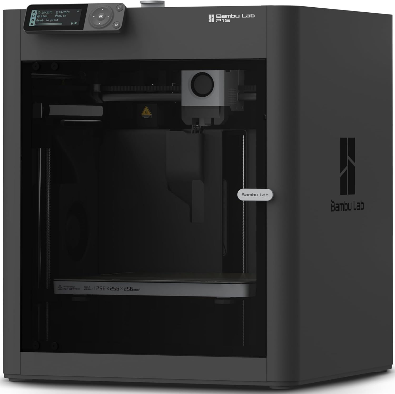 Bambu Lab P1S 3D Printer, Fully Enclosed, Support Up to 16 Colors/Multi Materials, 500mm/s Fast Printing & High Precision, CoreXY & Auto Bed Leveling, Ready-to-Use FDM 3D Printers Large Print Size