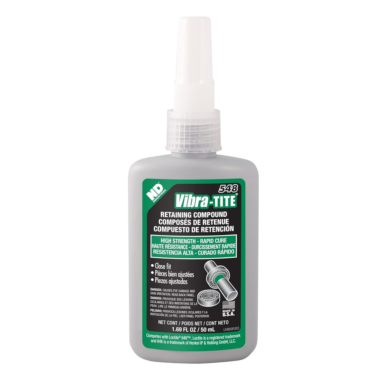 Vibra-TITE 548 Green Rapid Cure Anaerobic Retaining Compound, 50ml Bottle