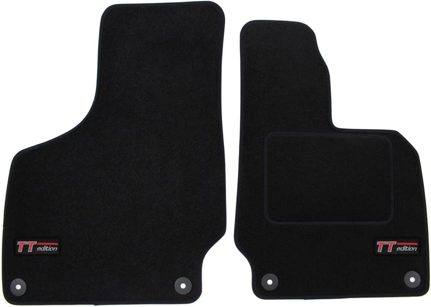 Logo Tailored Black floor Car Mats for TT 2006-2014 2pcs