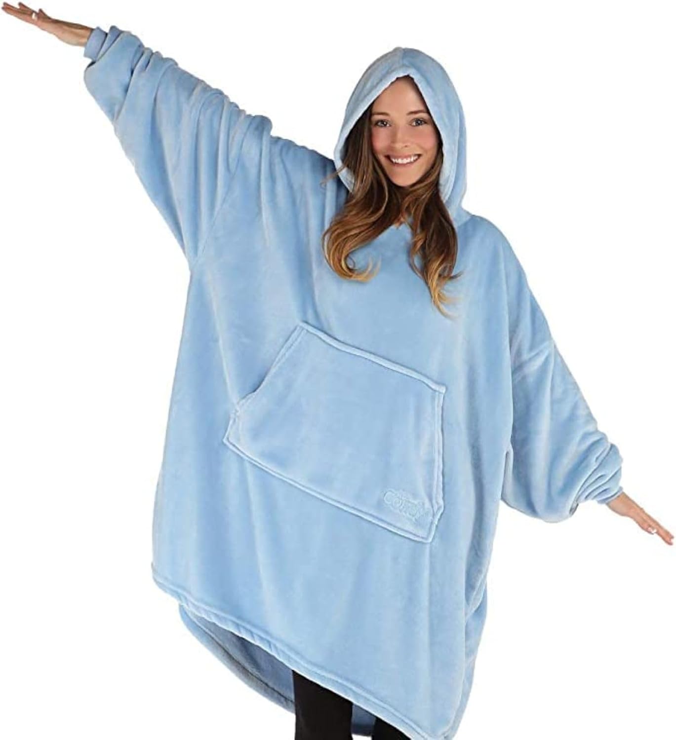 THE COMFY Dream | Lightweight Microfiber Fleece Wearable Blanket, Oversized Design with Hood from Shark Tank, Soft Oversized Pocket Blanket, Warm and Cozy Gifts