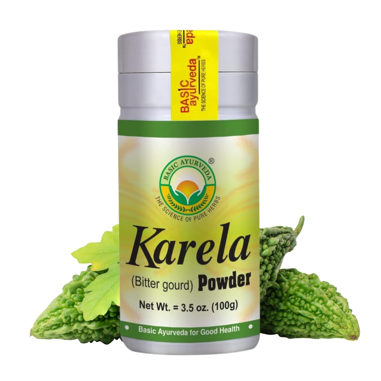 BASIC AYURVEDA Karela Powder | 3.53 Oz (100g) | Natural Bitter Gourd for Healthy Digestion | Organic Bitter Melon Fruit Extract & Plant Based Herbal Supplement
