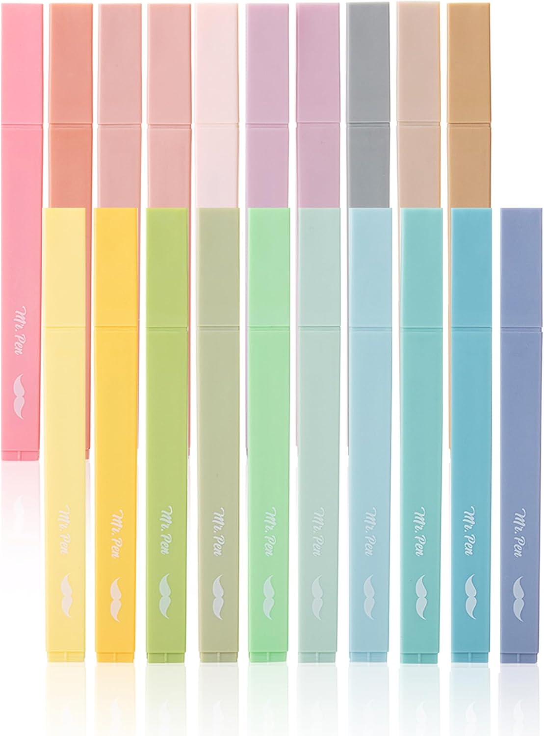 Mr. Pen- Aesthetic Highlighters, 20 pcs, Chisel Tip, Pastel Colors, No Bleed Bible Highlighter Pastel,Assorted Colors