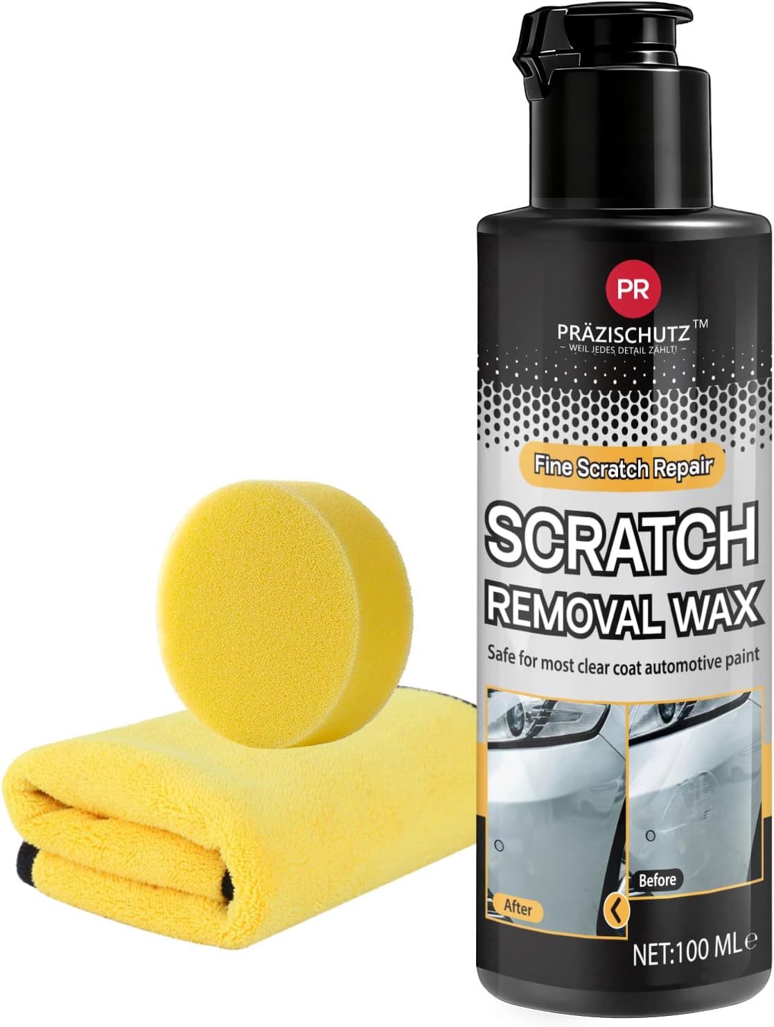Car Scratch Remover - Wax & Polishing Compound for Paint Repair, Eliminate Swirls & Scratches, Restore Shine (100mL)