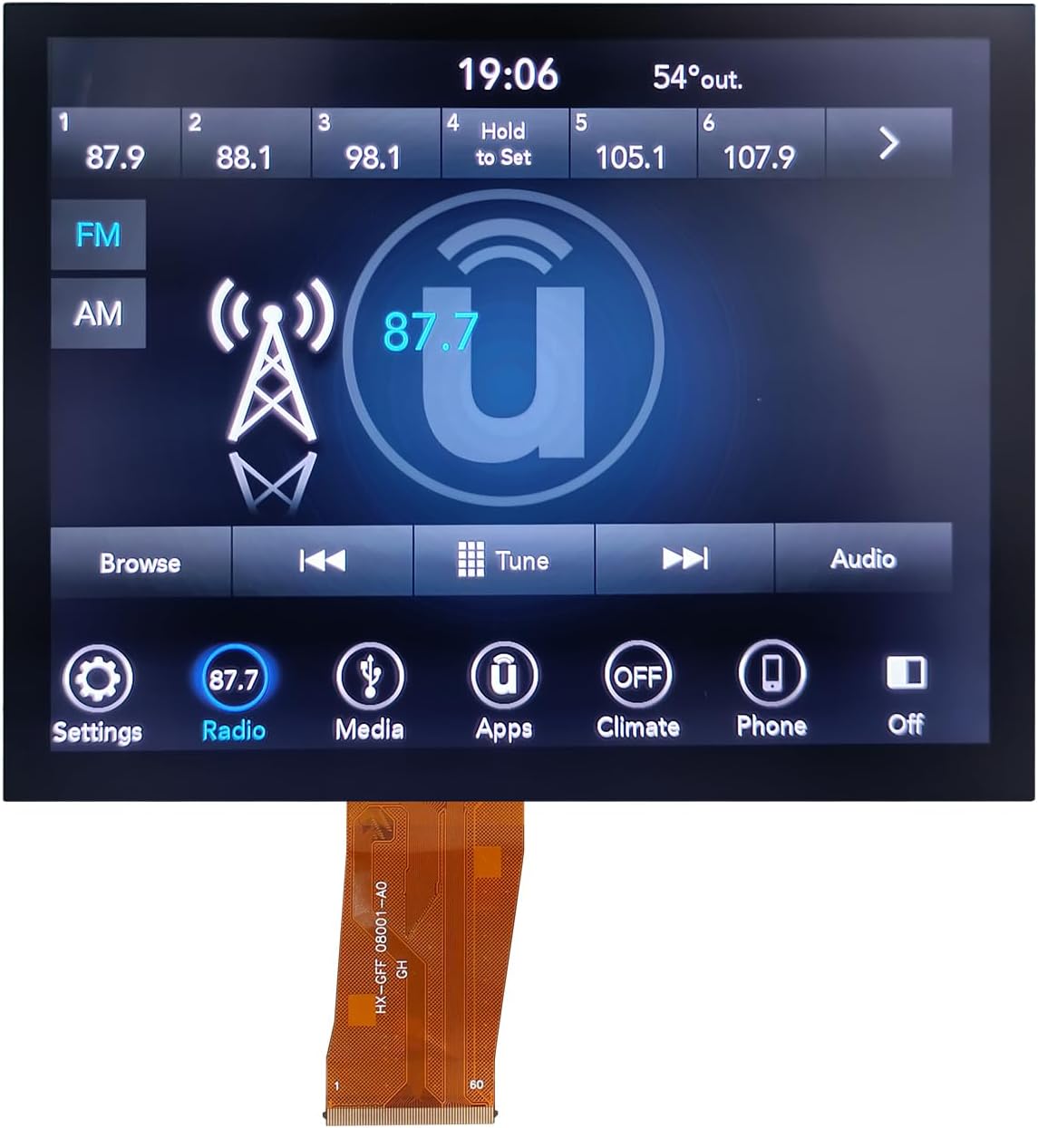 17-21 Replacement 8.4" Uconnect 4C UAQ LCD Monitor Touch-Screen Radio Navigation New OEM Replacement Fit for Dodge RAM Jeep Chrysler 2017&up Replace # LA084X01(SL)(02)