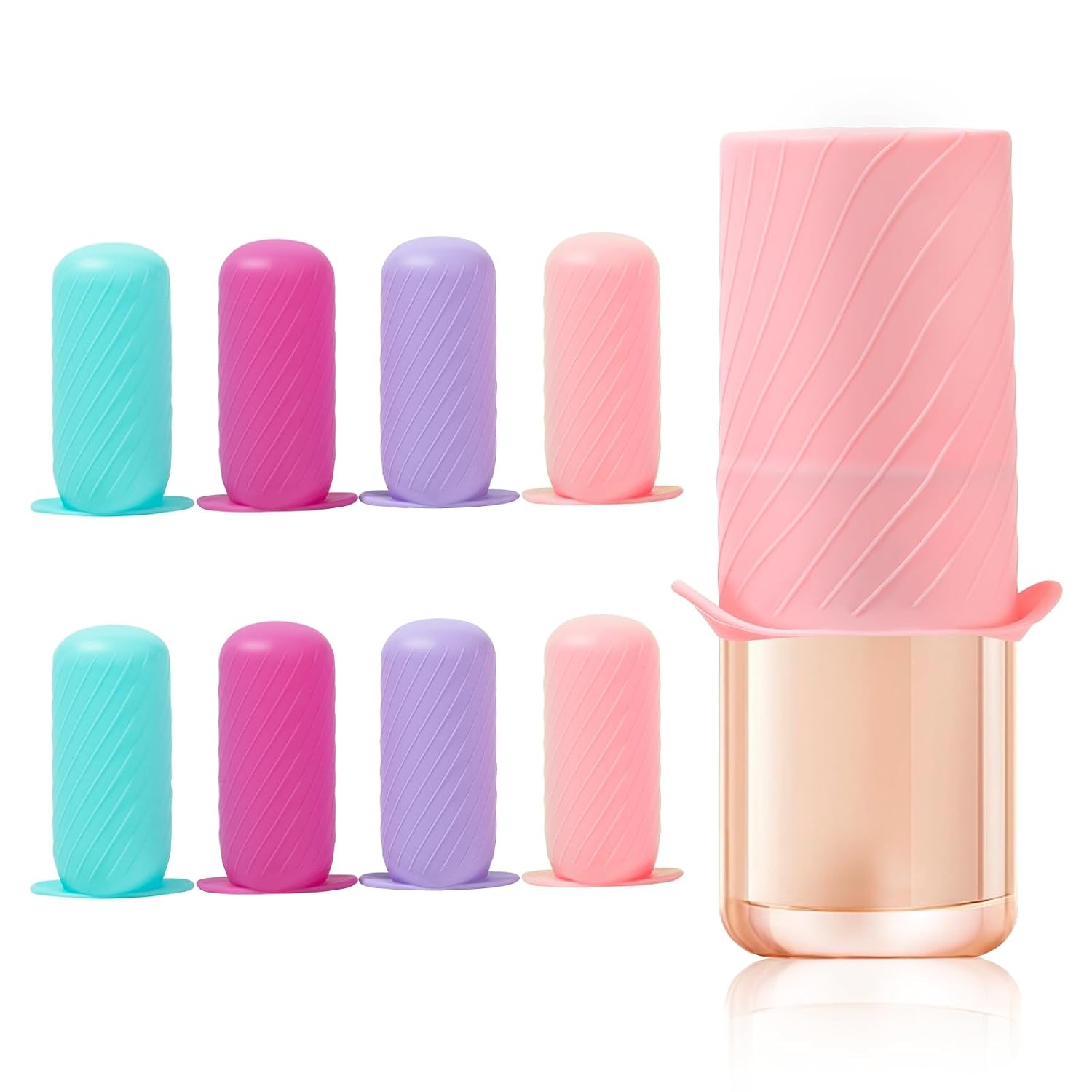 Bottle Covers for Travel, Leak Proofing, Travel Size Container Silicone toiletry sleeves, Leak Locks Travel Accessories for Shampoo Wash Body Bottles and other beauty and personal care(8pcs)