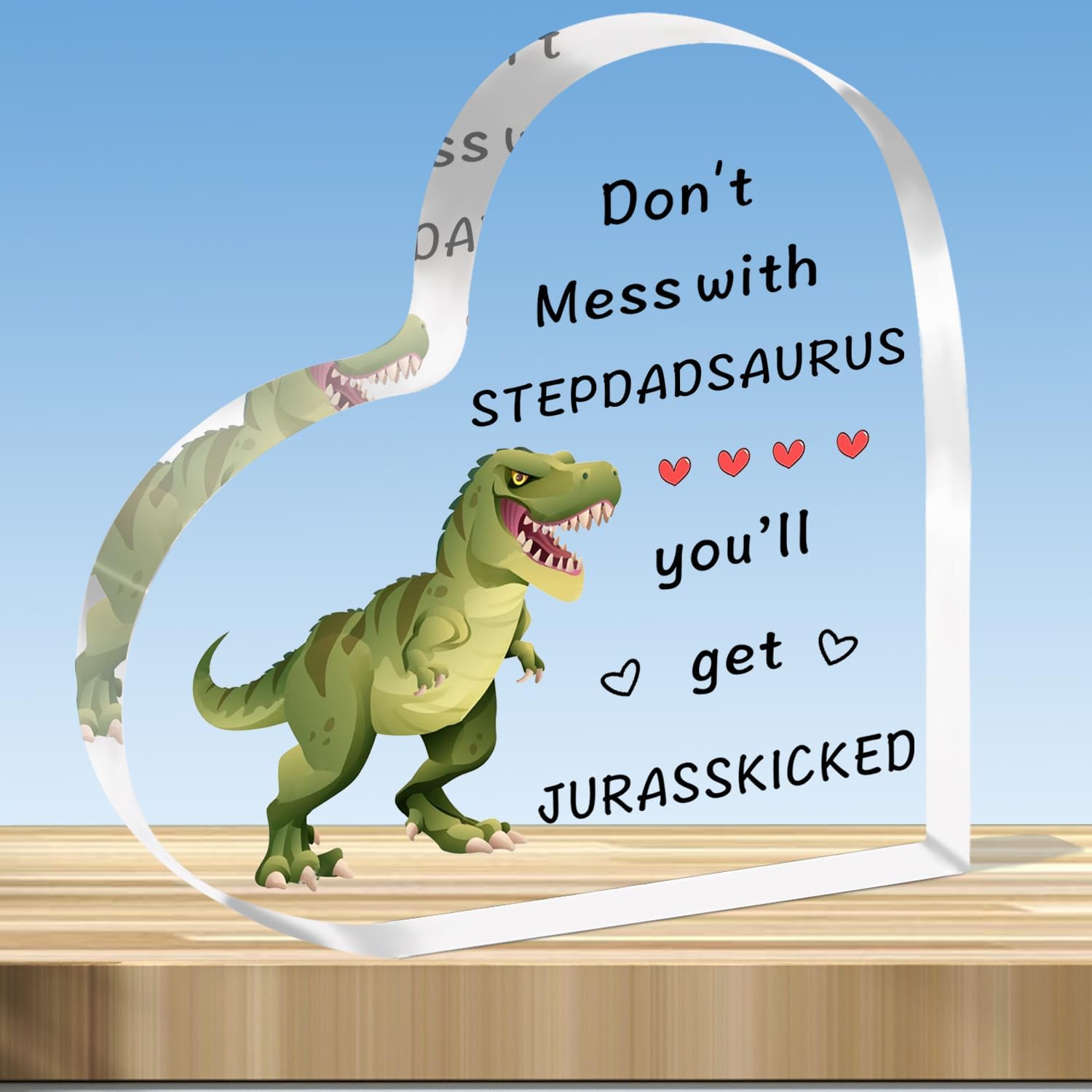 Funny Step Dad Gifts Step Dad Acrylic Plaque From Stepdaughter Stepson Father's Day Gifts for Step Dad Humorous Best Step Dad Christmas Birthday Presents, Transparent