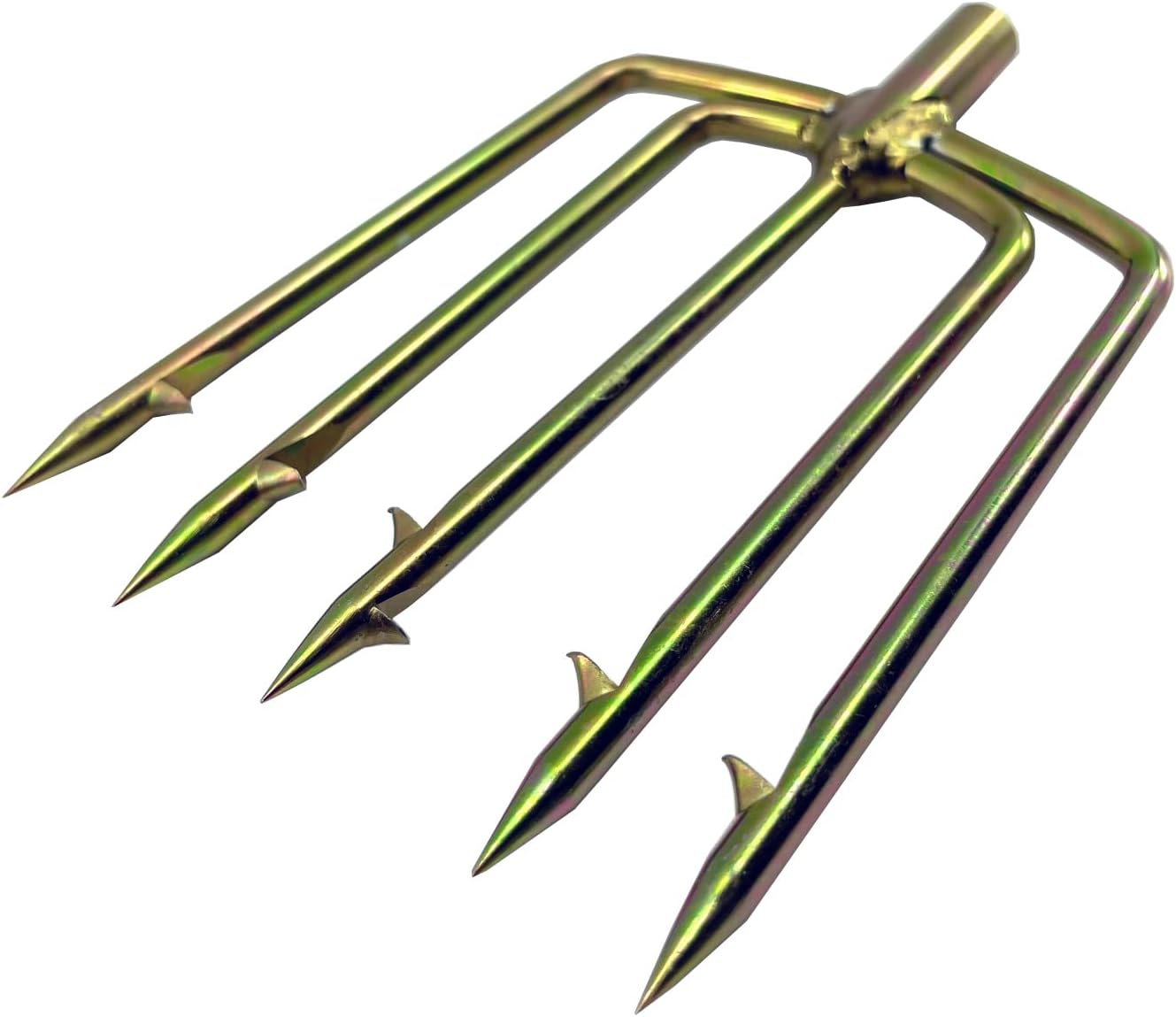 Multi-Prong Trident Harpoon Spear Tip for Hunting with Speargun, Polespear and Hawaiian Sling with 5 Barbed Prongs.