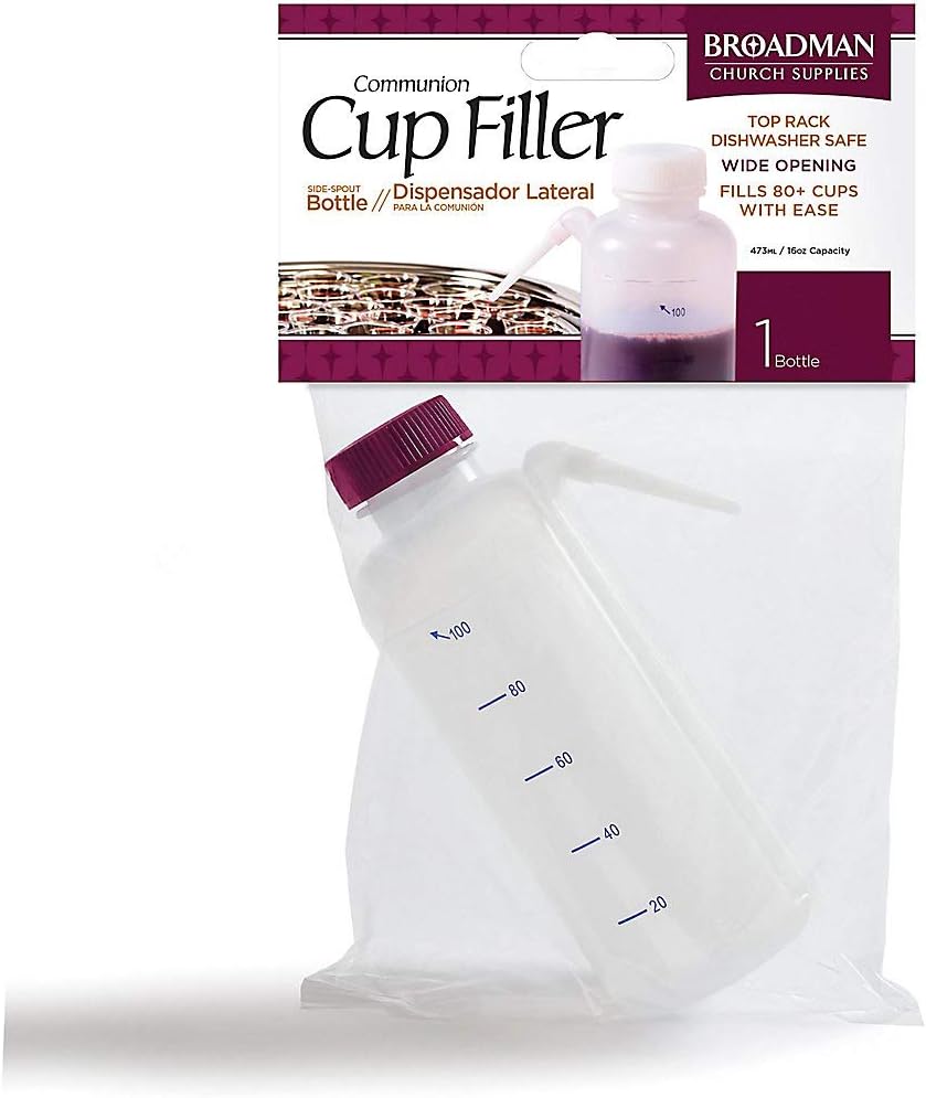 BROADMAN CHURCH SUPPLIES Communion Cup Filler, Plastic, Side Spout, Squeeze Bottle, 16 Ounce