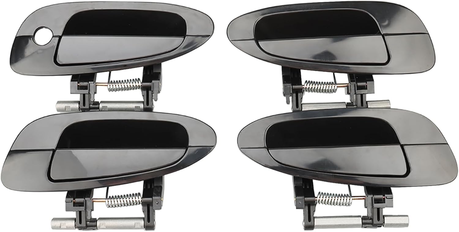 NPAUTO Exterior Outside Door Handle Compatible with 2002 2003 2004 2005 2006 Nissan Altima, Black 80429 80430 80431 80432, Set of 4