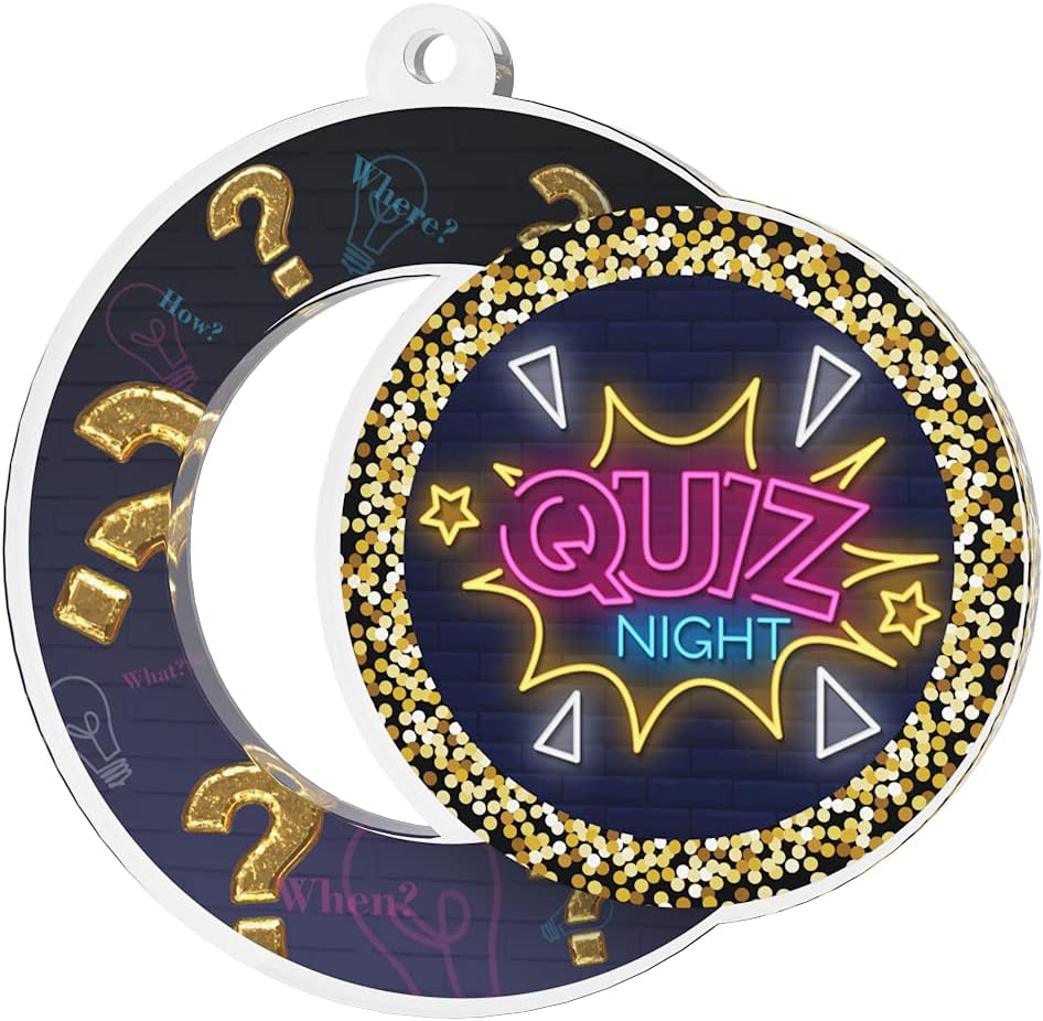 Trophy Monster Modern Quiz Night Medal Pack Bulk Medal Deal | for Clubs & Party | Made from Printed Acrylic | 50mm, 60mm or 70mm (3 pack sizes)
