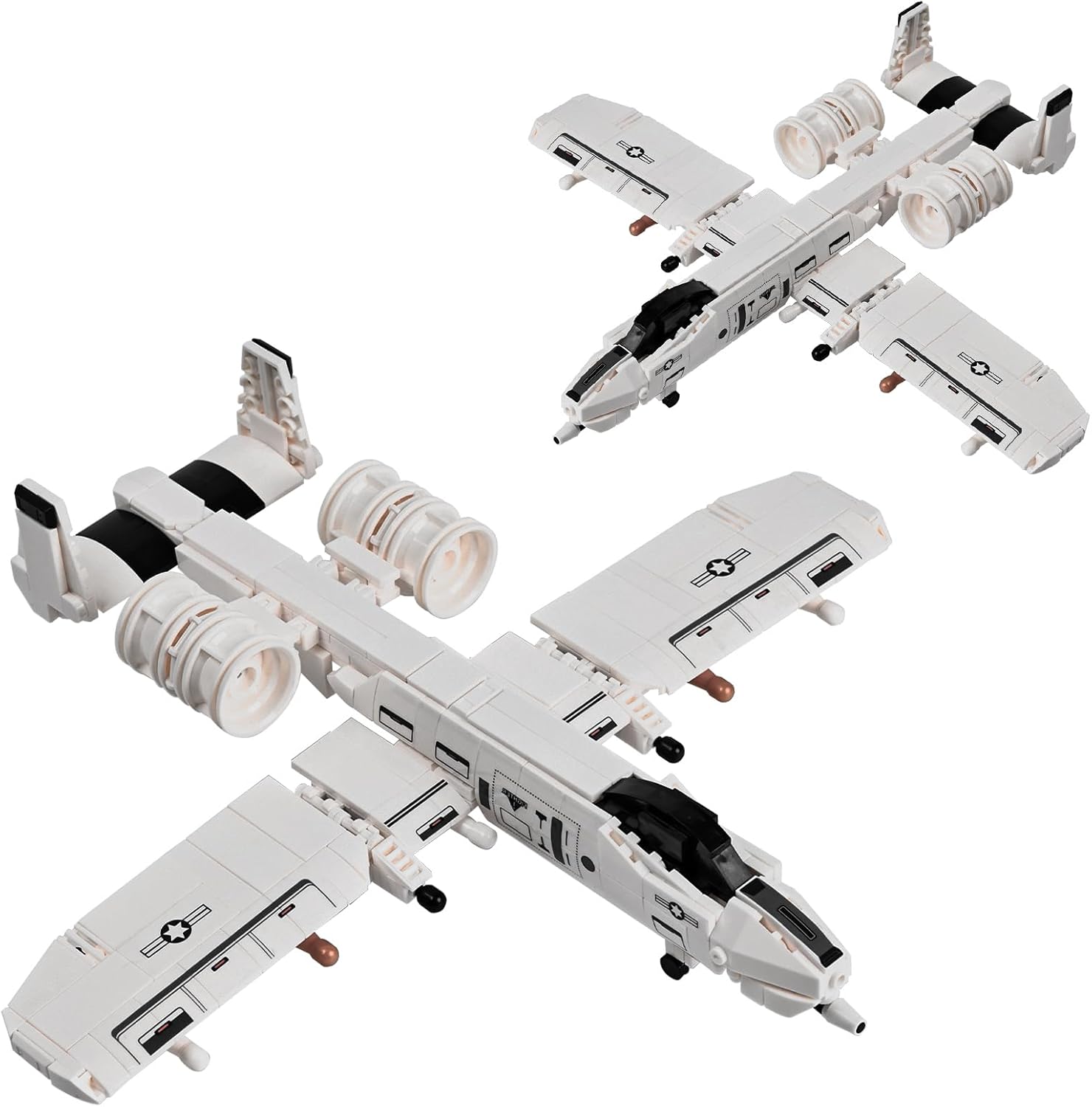 A-10 Attack Plane Building Kit - 598-Piece Model Plane with Functional Missiles & Rolling Landing Gear | Realistic Military Aircraft STEM Toy for Adults & Kids Ages 6+