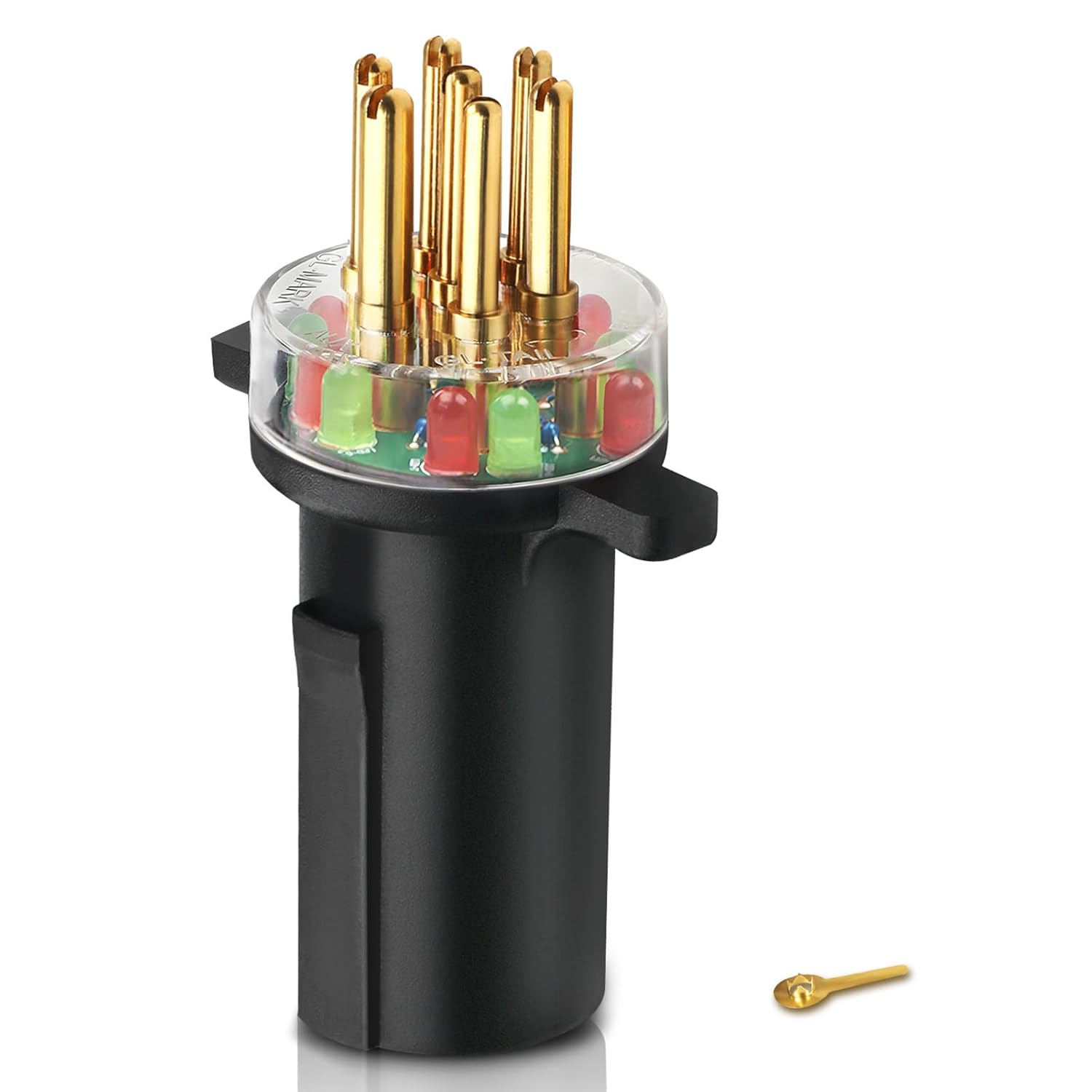 7865L 7-Way Round Pin Tractor Plug Tester, for Testing Turn Signals,Hazard Lights, Brake Lights and More，Making Troubleshooting Electrical Issues Quick and Straightforward