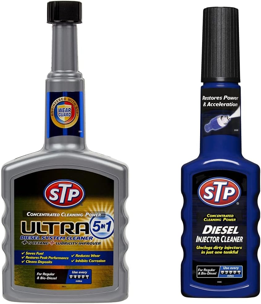 Ultra 5 in 1 Diesel Fuel System Cleaner, STP Concentrated Cleaning Power, Car Accessories, 400 ml & GST59200EN Diesel Injector Cleaner 200 ml