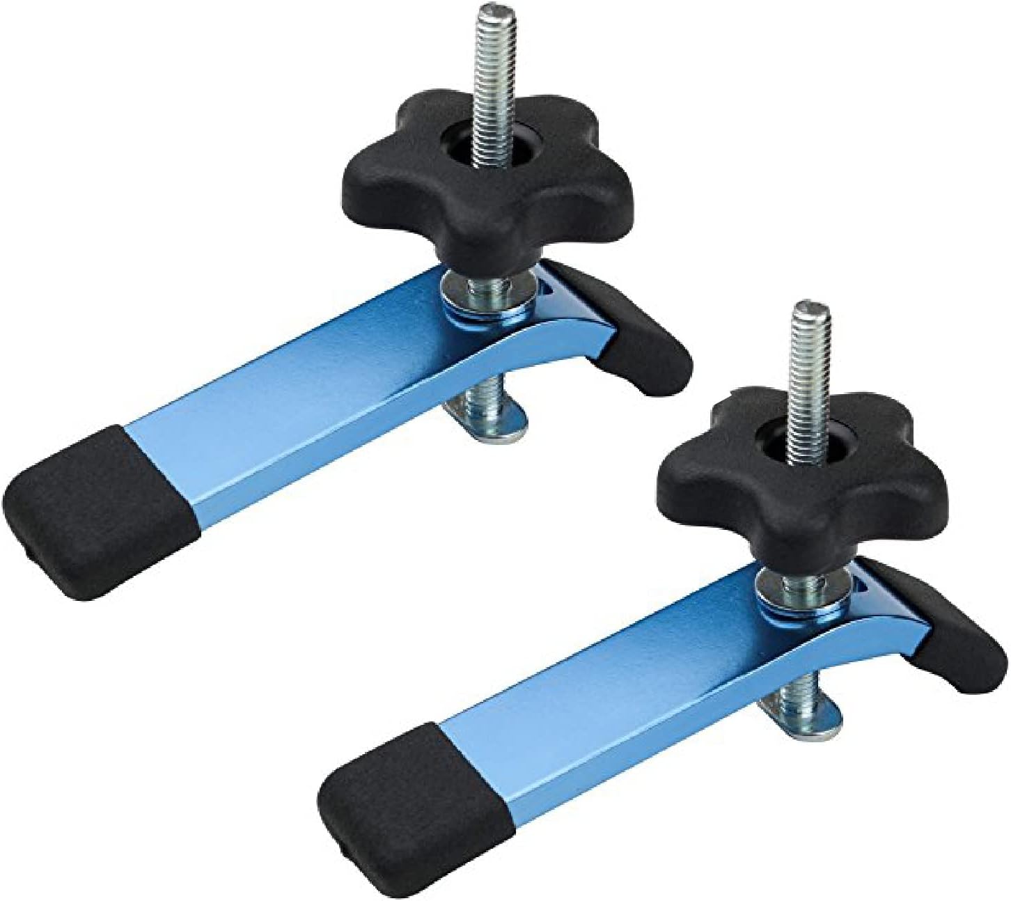 POWERTEC 71168 T-Track Hold Down Clamps, 5-1/2” L x 1-1/8” Width – 2 Pack, Blue Black