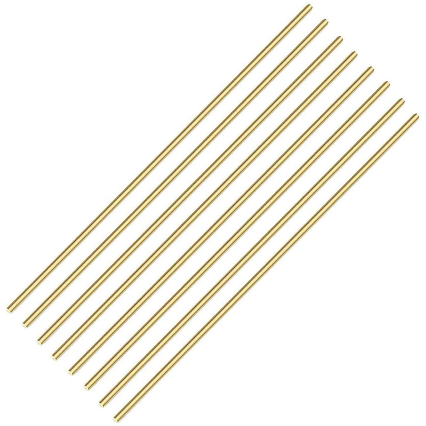 8PCS 4mm Brass Rod, Metal Solid Round Brass Rod Pin Lathe Bar Stock for RC Model Airplane Helicopter DIY Craft, 4mm / 5/32 inch in Diameter 300mm in Length