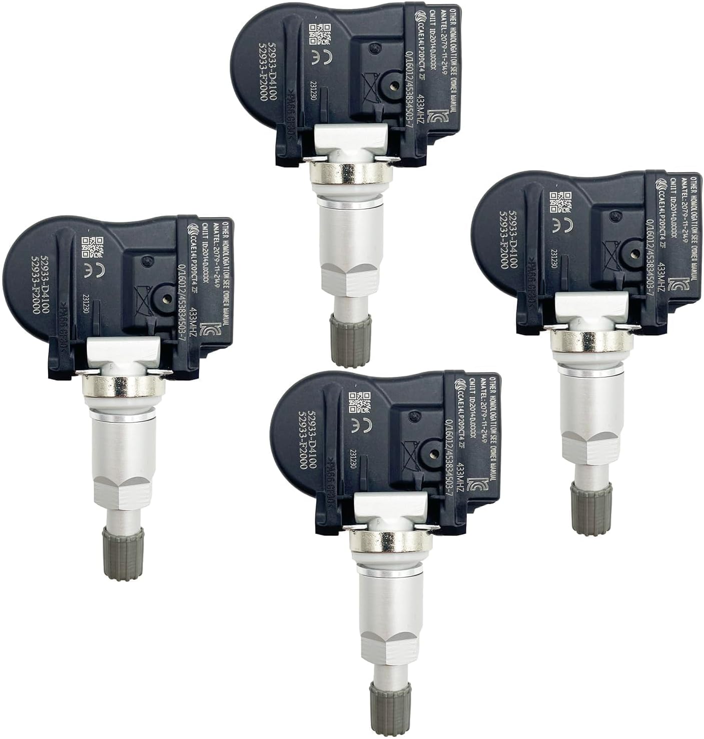 Tire Pressure Monitoring System (TPMS) Sensor Compatible with 2016-2023 Elantra Ioniq Sonata G80 GV80 G90 Revero Optima Set of 4