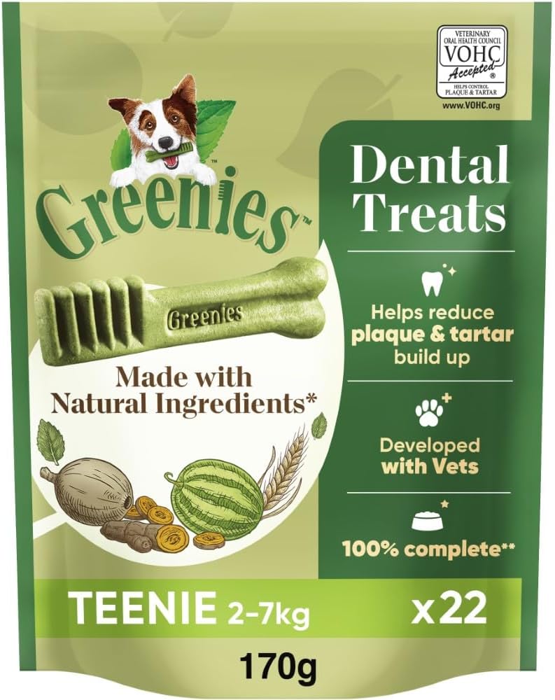 Greenies The Smart Dental Treat 132 Chews, Daily Original Teenie Dog Treats, Pack of 6 (6 x 170 g)