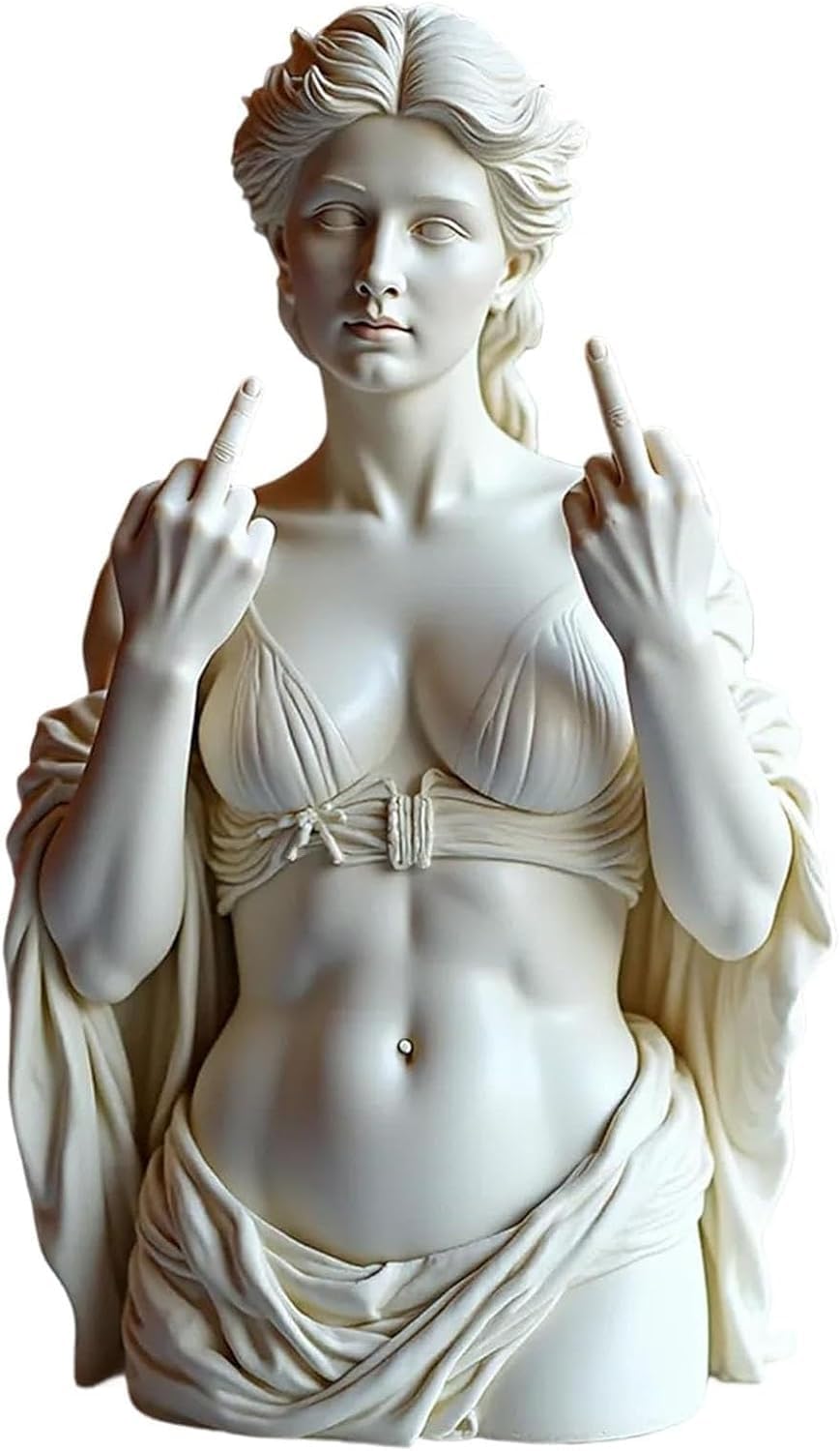 Unapologetic Venus: The Middle Finger Statue, Rebellious Bold Modern Art Decor, Unique Decorative Resin Art Statue Gift for Modern Rebels, Roman Mythology Ornament for Arts Lovers (E)