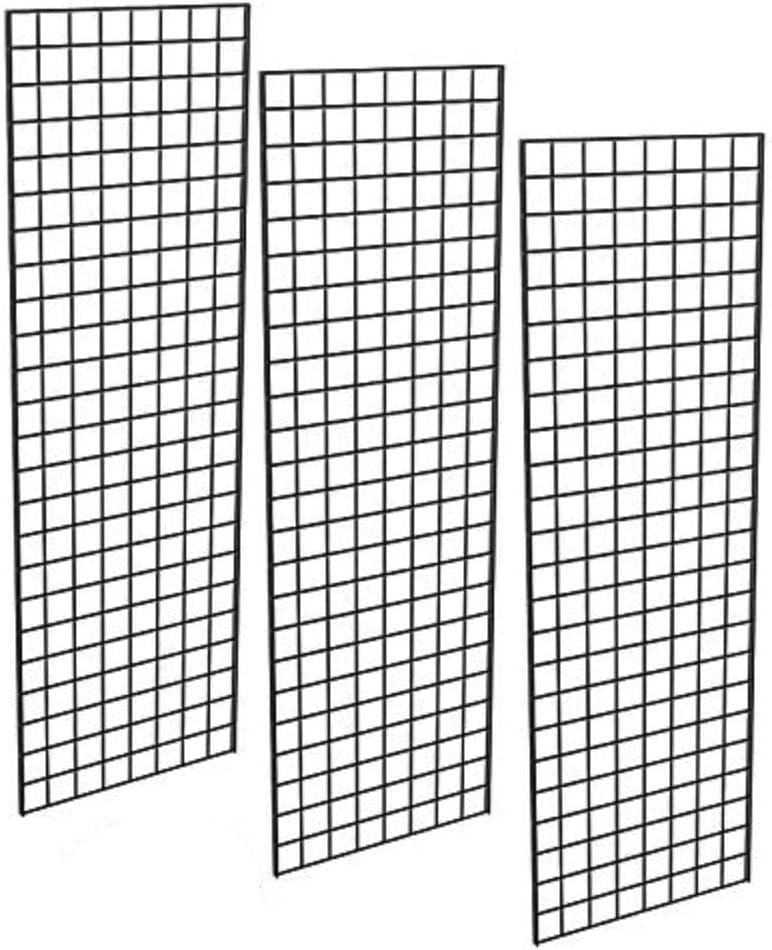 Only Hangers - Black Commercial Grade Gridwall Art Display Panels – Heavy Duty Grid Panel for Any Retail Display - Art and Trade Show Panels (2' x 6', 3)
